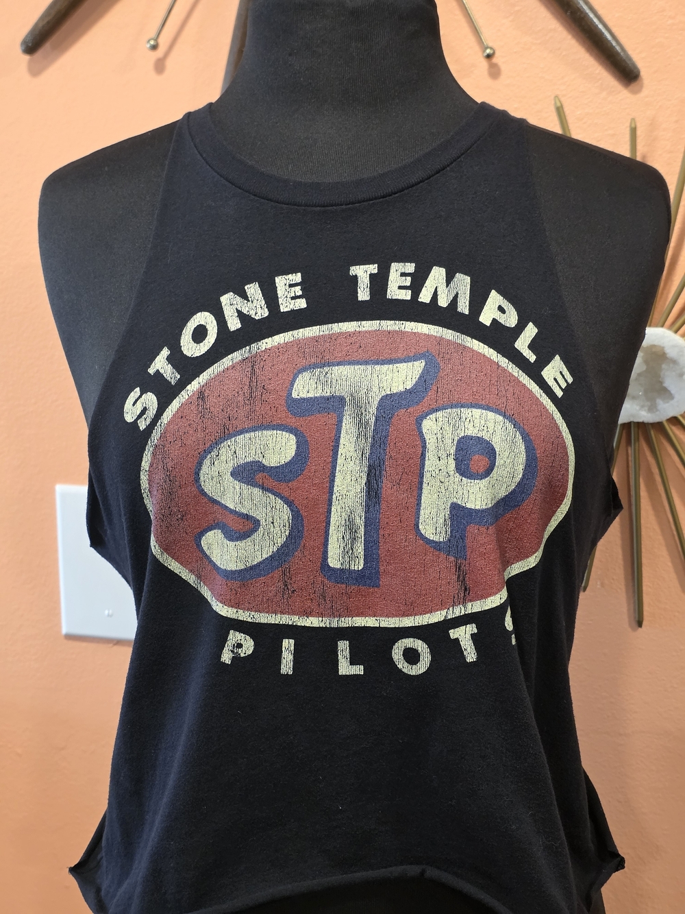 Stone Temple Pilots Custom Cut Tank Top Slim Large Black Band Graphic Crop Tank - Picture 5 of 10